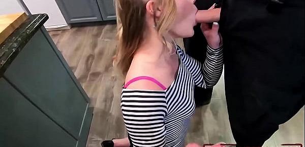  Dirty cops destroy tight teen and feed her with cum